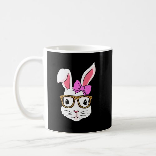 Cute Bunny Face Leopard Glasses Headband Easter Da Coffee Mug