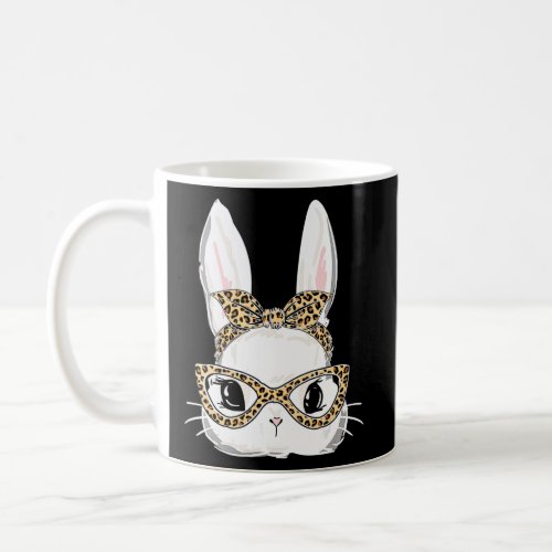 Cute Bunny Face Leopard Glasses Headband Happy Eas Coffee Mug