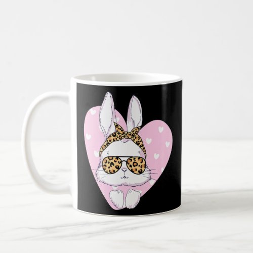 Cute Bunny Face Leopard Glasses Headband Happy Eas Coffee Mug