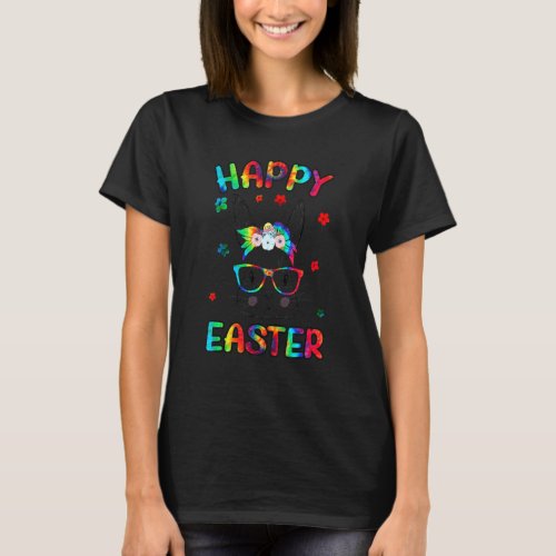 Cute Bunny Face Leopard Glasses Headband Happy Eas T_Shirt