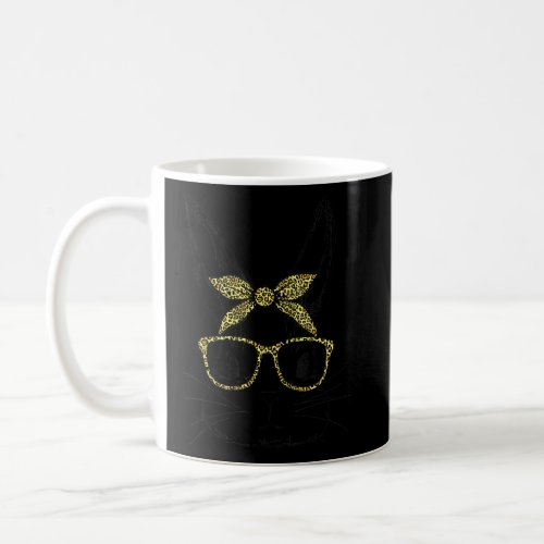 Cute Bunny Face Leopard Print Glasses Easter Day G Coffee Mug