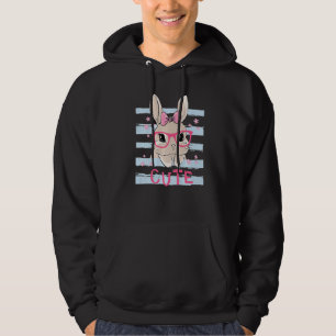 Cute Bunny Face Pink Heart Flowers Glasses Easter Hoodie