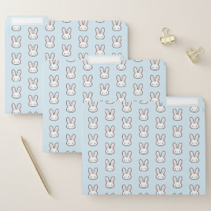 Cute Bunny Face Rabbit Pattern File Folder
