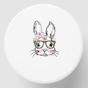 Cute Bunny Face Shirt Leopard Print Glasses EASTER Mini Candle Favors