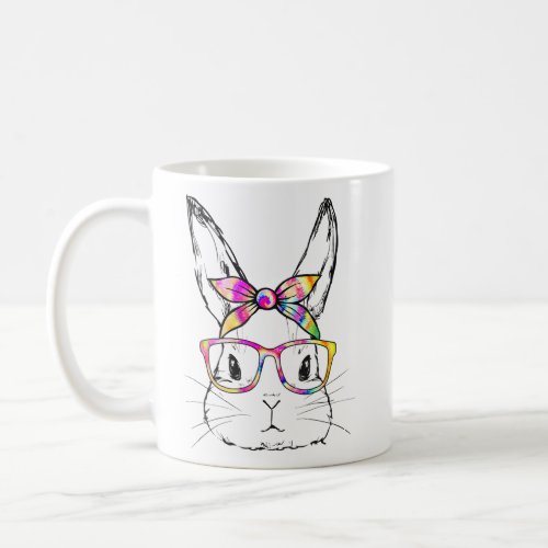 Cute Bunny Face Tie Dye Glasses Easter Day 2  Coffee Mug
