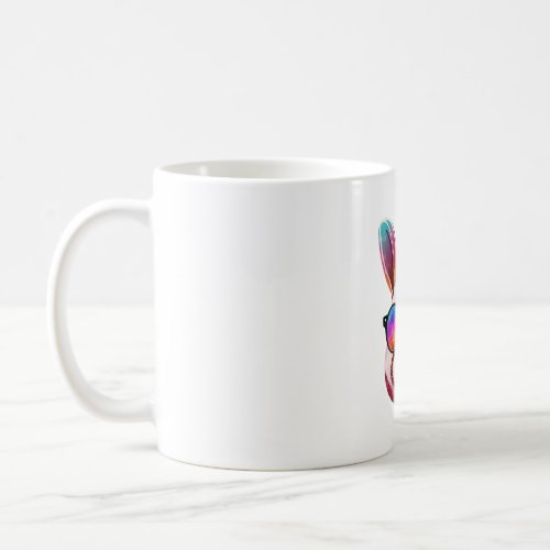 Cute Bunny Face Tie Dye Glasses Easter Day  Coffee Mug