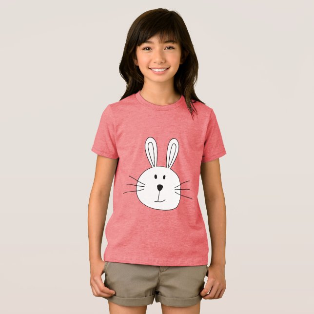 Cute Bunny Face Tri-Blend Shirt (Front Full)