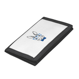 Cute Bunny Face With Blue Glasses Bow Tie Easter R Tri-fold Wallet