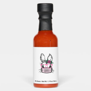 Cute Bunny Face With Face Mask Glasses Rabbit EAST Hot Sauces