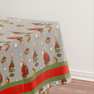 Cute Bunny Family Christmas Tablecloth