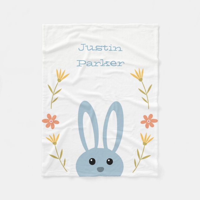 Cute Bunny Fleece Blanket (Front)