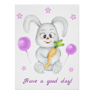 Cute Bunny for a positive mood Poster