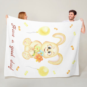Cute Bunny for a positive mood Poster Fleece Blanket