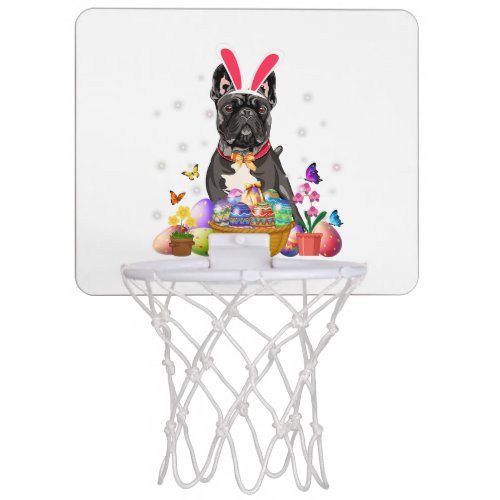 Cute Bunny French Bulldog Easter Day Eggs Basket Mini Basketball Hoop