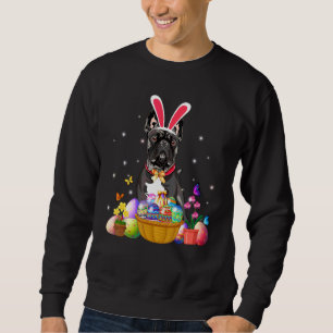 Cute Bunny French Bulldog With Easter Eggs Basket  Sweatshirt