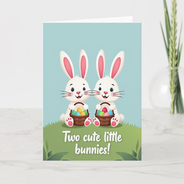 Cute Bunny Friends Happy Day Card (Front)