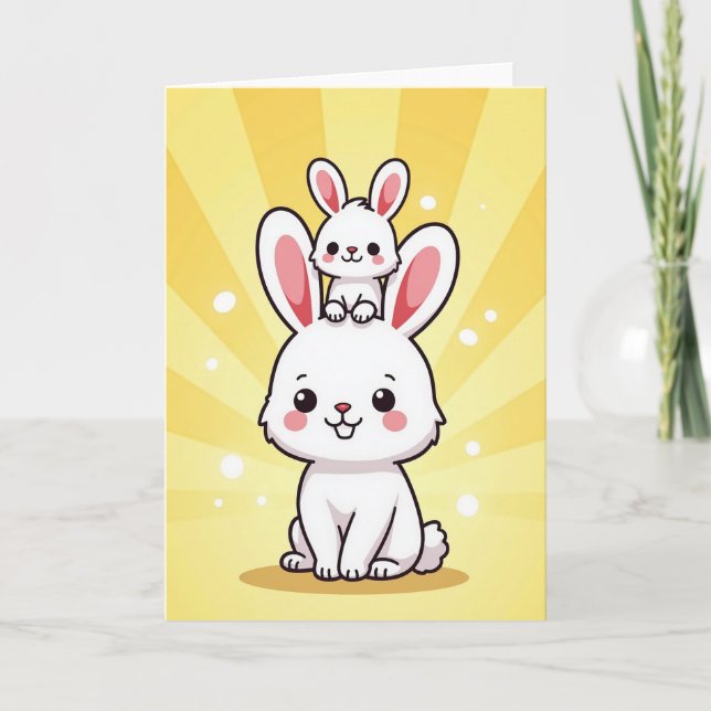 Cute Bunny Friendship Card (Front)