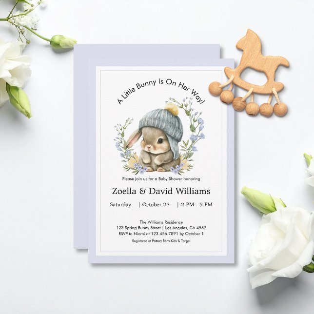 Cute Bunny Garden Spring Baby Shower Invitation (Cute Bunny Garden Spring Baby Shower Invitation 2)