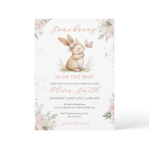 Cute Bunny Girl Baby Shower Invitation
