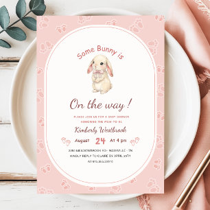 Cute Bunny Girl Baby Shower Invitation
