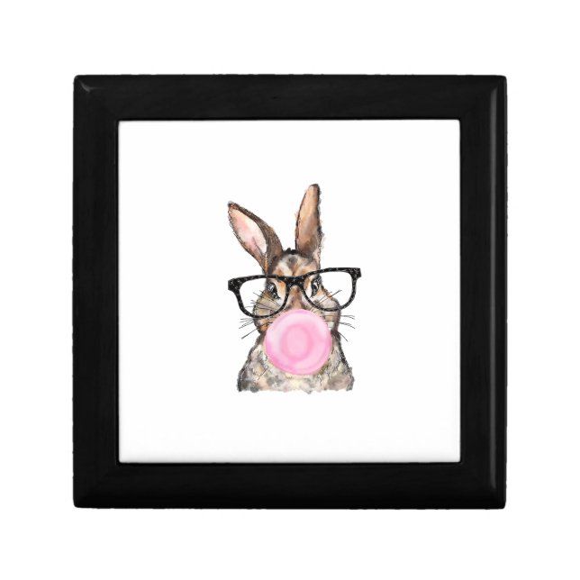 Cute Bunny Glasses Bubblegum Easter Day Girls Kids Gift Box (Front)