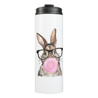 Cute Bunny Glasses Bubblegum Easter Day Girls Kids Thermal Tumbler