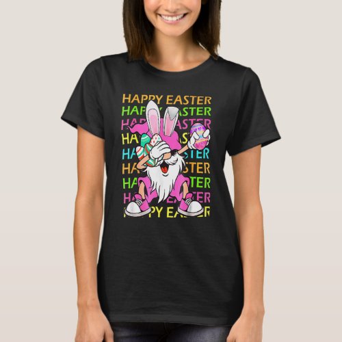 Cute Bunny Gnome Ears Rabbit Hunting Happy Easter  T_Shirt