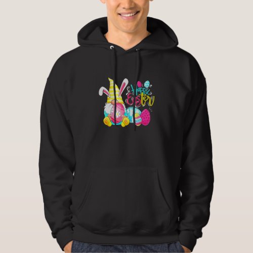 Cute Bunny Gnome Hug Easter Eggs Happy Easter Day  Hoodie