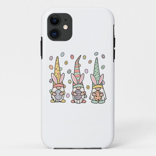 Cute Bunny Gnomes And Easter Happy Eggs iPhone 11 Case