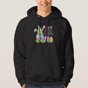 Cute Bunny Gnomie Spring Gnome Easter Egg Hunting Hoodie