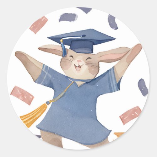 Cute Bunny Graduation Stickers
