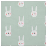 Cute Bunny Green White Rabbit  Fabric