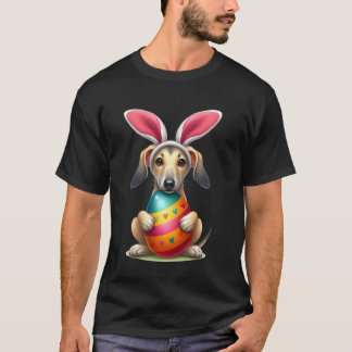 Cute Bunny Greyhound Dog Easter Hug Eggs Easter Da T-Shirt