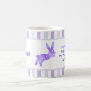 Cute Bunny Happy 19 Birthday Daughter Custom Name Coffee Mug