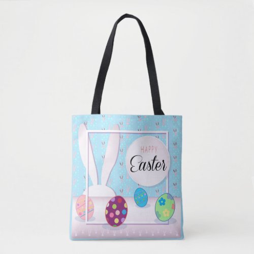 Cute Bunny Happy Easter Egg Hunt Party Spring Tote Bag