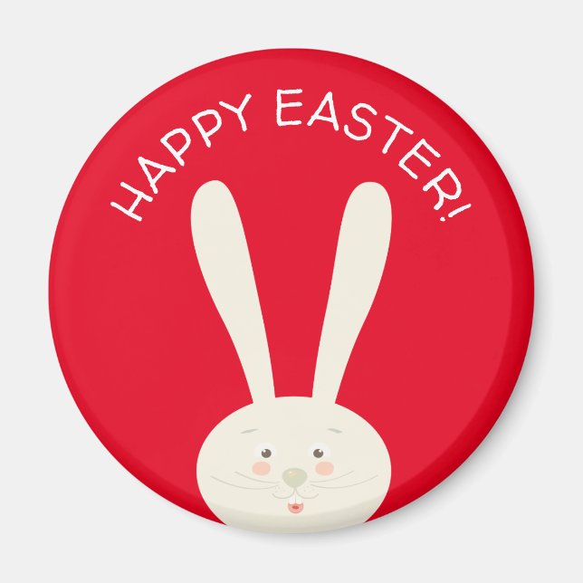 Cute Bunny Happy Easter Eggs Hunt Party Magnet (Front)