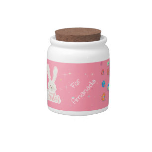 Cute Bunny Happy Easter Eggs Hunt Party Spring Candy Jar