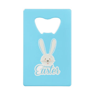 Cute Bunny Happy Easter Eggs Hunt Party Spring Credit Card Bottle Opener