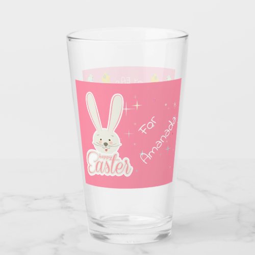 Cute Bunny Happy Easter Eggs Hunt Party Spring Glass