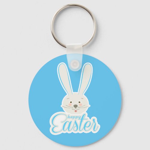 Cute Bunny Happy Easter Eggs Hunt Party Spring Keychain