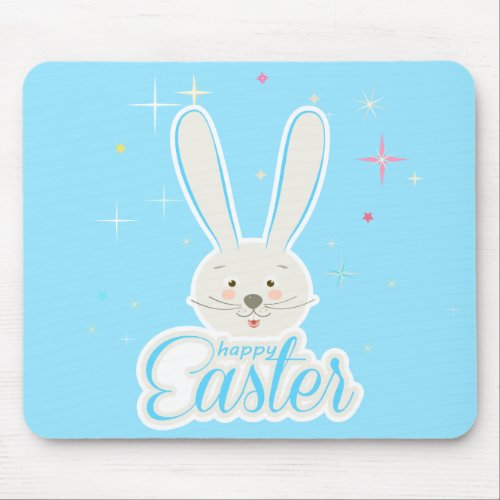 Cute Bunny Happy Easter Eggs Hunt Party Spring Mouse Pad