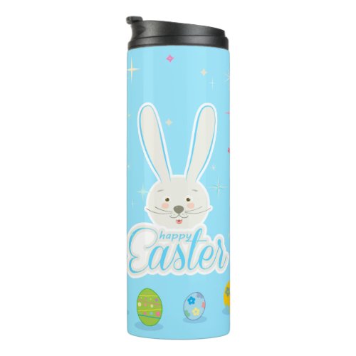 Cute Bunny Happy Easter Eggs Hunt Party Spring Thermal Tumbler