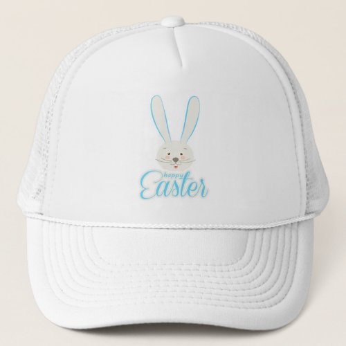 Cute Bunny Happy Easter Eggs Hunt Party Spring Trucker Hat