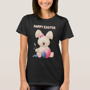 Cute Bunny Happy Easter Funny For Womens Girls T-Shirt