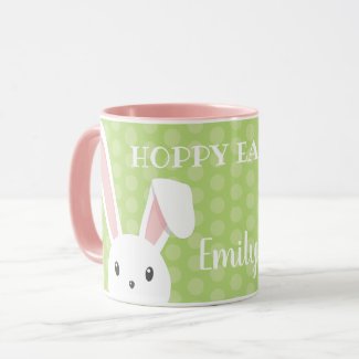 Cute Bunny Happy Easter funny Green Spring Name