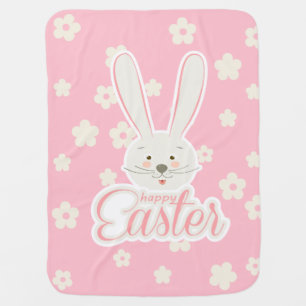 CUTE BUNNY HAPPY EASTER HOLIDAY Baby Shower Blanket