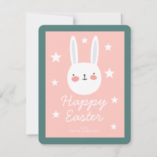 Cute Bunny Happy Easter Holiday Card
