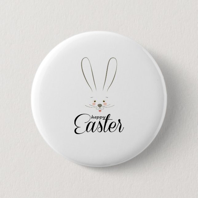 CUTE BUNNY HAPPY EASTER HOLIDAY PARTY Trendy Button (Front)