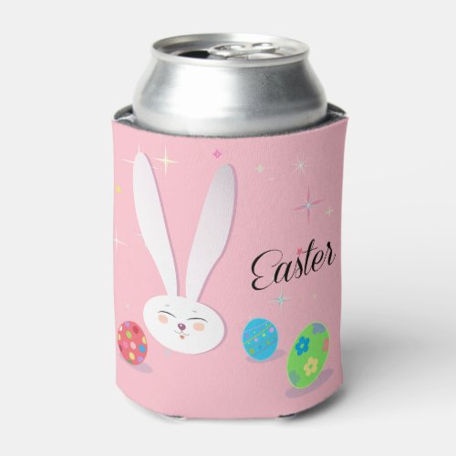 CUTE BUNNY HAPPY EASTER HOLIDAY PARTY Trendy Can Cooler