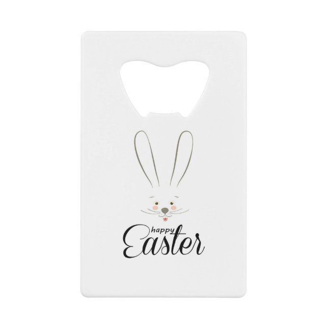 CUTE BUNNY HAPPY EASTER HOLIDAY PARTY Trendy Credit Card Bottle Opener (Front)